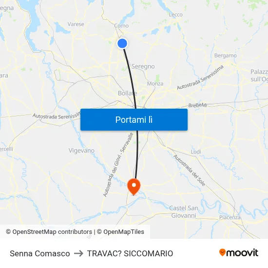 Senna Comasco to TRAVAC? SICCOMARIO map