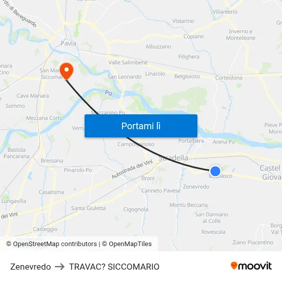 Zenevredo to TRAVAC? SICCOMARIO map