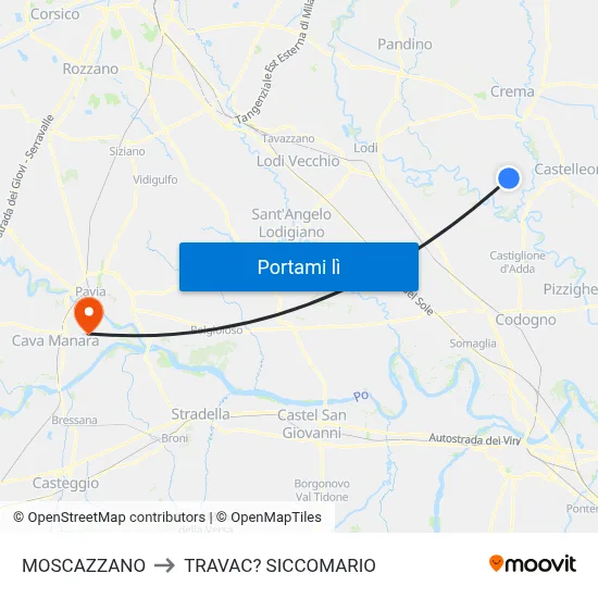 MOSCAZZANO to TRAVAC? SICCOMARIO map