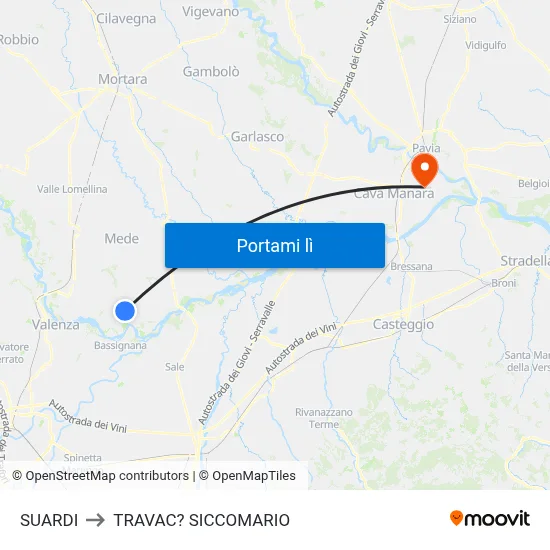 SUARDI to TRAVAC? SICCOMARIO map