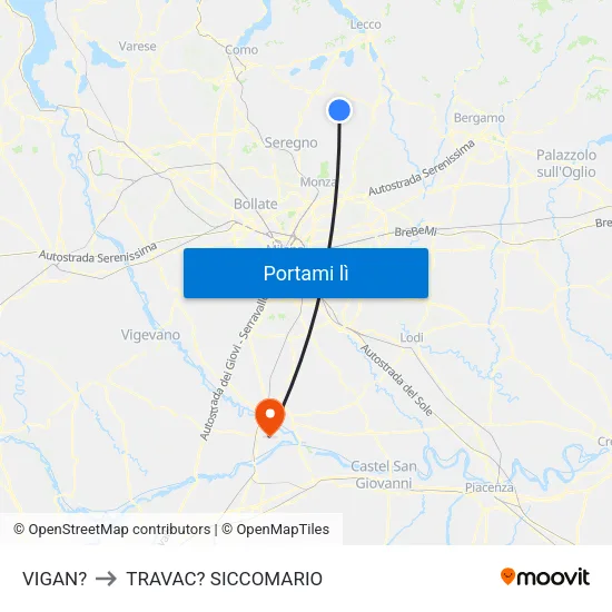 VIGAN? to TRAVAC? SICCOMARIO map