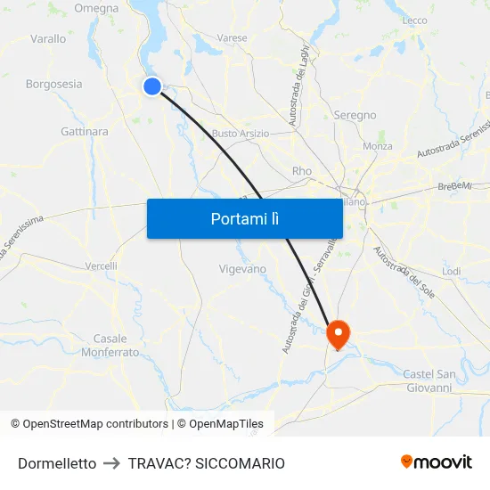 Dormelletto to TRAVAC? SICCOMARIO map