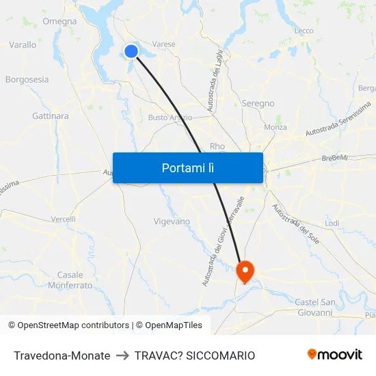 Travedona-Monate to TRAVAC? SICCOMARIO map