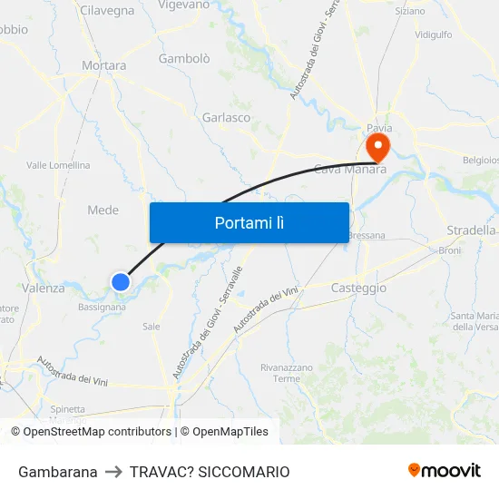 Gambarana to TRAVAC? SICCOMARIO map