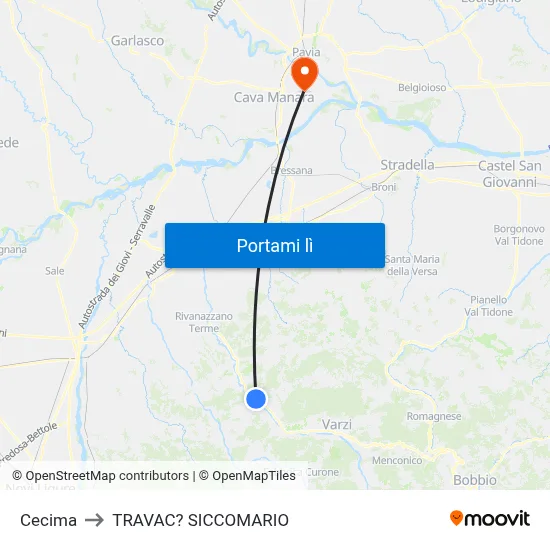 Cecima to TRAVAC? SICCOMARIO map