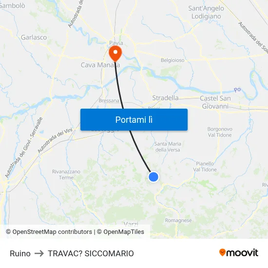 Ruino to TRAVAC? SICCOMARIO map