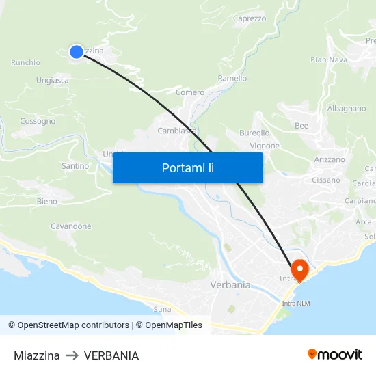 Miazzina to VERBANIA map