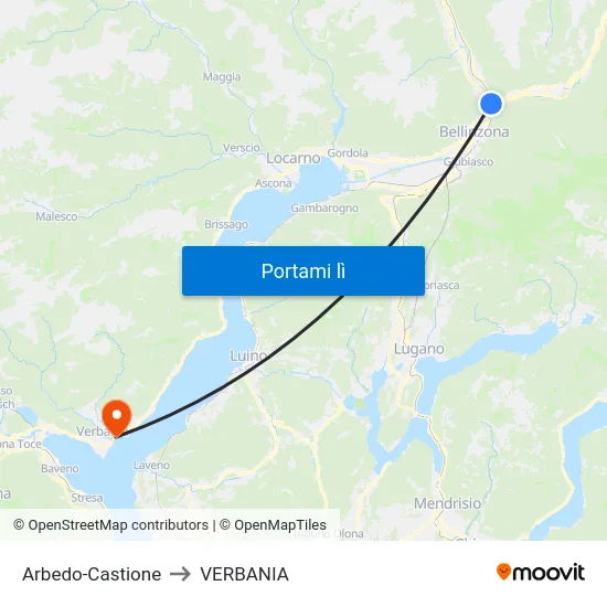 Arbedo-Castione to VERBANIA map