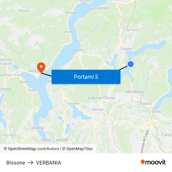 Bissone to VERBANIA map