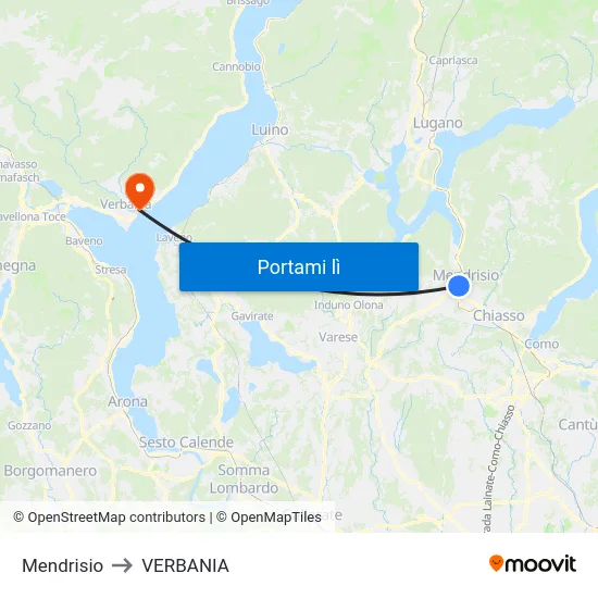 Mendrisio to VERBANIA map