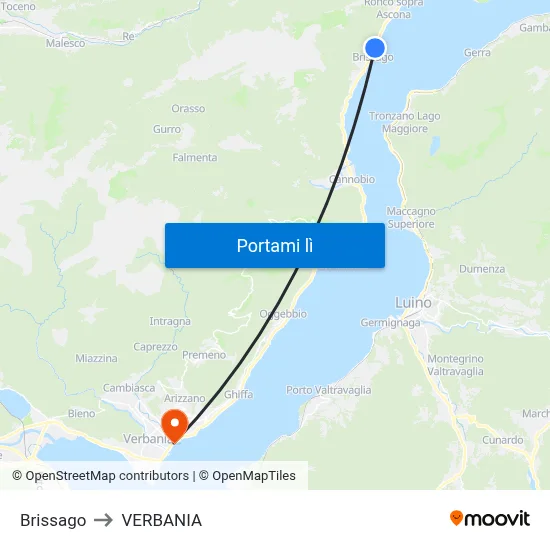 Brissago to VERBANIA map