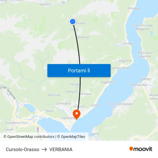 Cursolo-Orasso to VERBANIA map