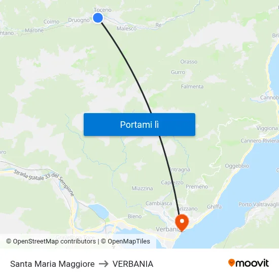 Santa Maria Maggiore to VERBANIA map
