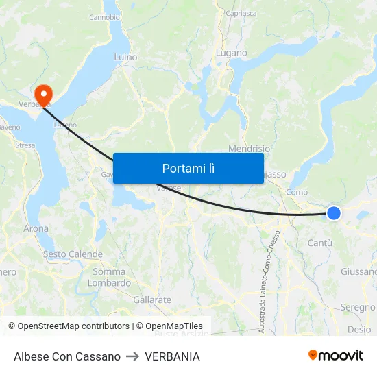Albese Con Cassano to VERBANIA map