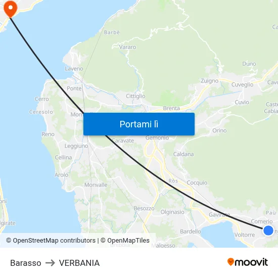 Barasso to VERBANIA map