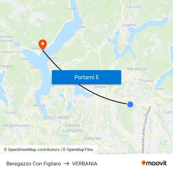 Beregazzo Con Figliaro to VERBANIA map