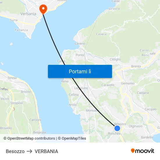 Besozzo to VERBANIA map