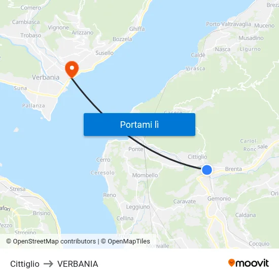Cittiglio to VERBANIA map
