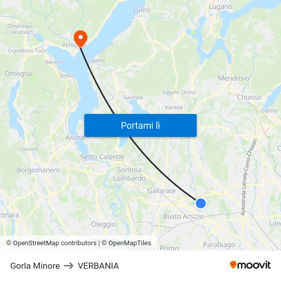 Gorla Minore to VERBANIA map