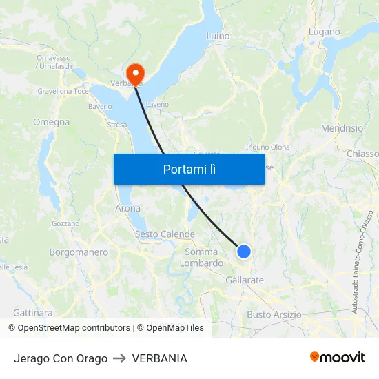Jerago Con Orago to VERBANIA map