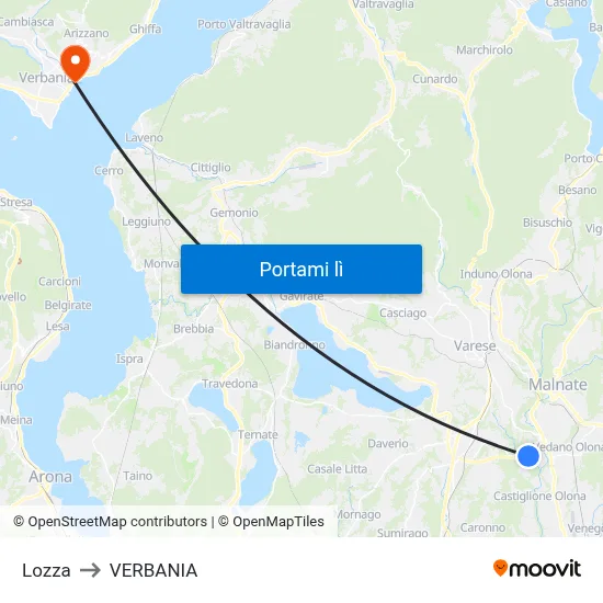 Lozza to VERBANIA map