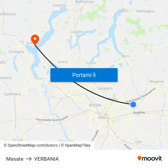 Masate to VERBANIA map