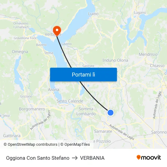 Oggiona Con Santo Stefano to VERBANIA map