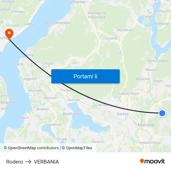Rodero to VERBANIA map