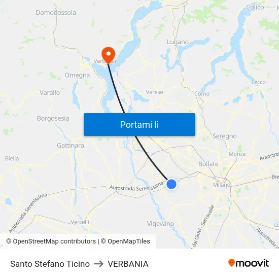 Santo Stefano Ticino to VERBANIA map