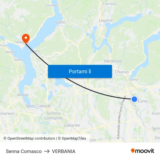 Senna Comasco to VERBANIA map