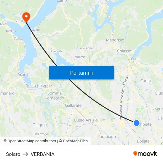 Solaro to VERBANIA map