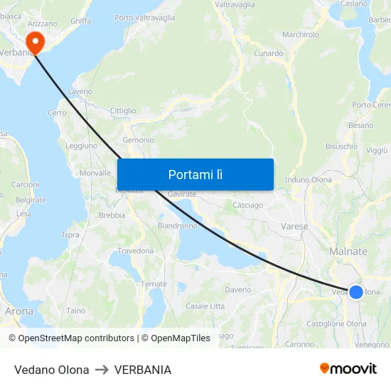 Vedano Olona to VERBANIA map