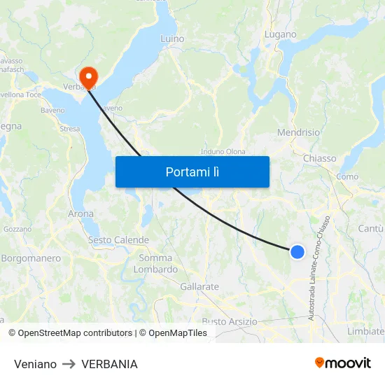 Veniano to VERBANIA map