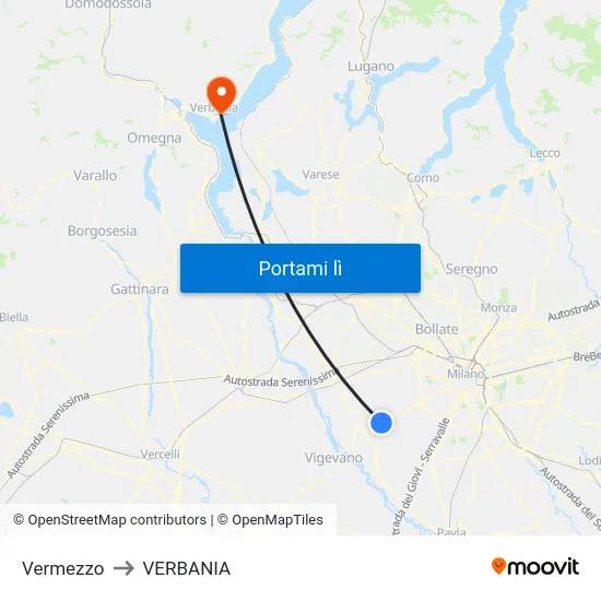 Vermezzo to VERBANIA map