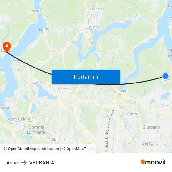 Asso to VERBANIA map