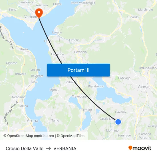Crosio Della Valle to VERBANIA map