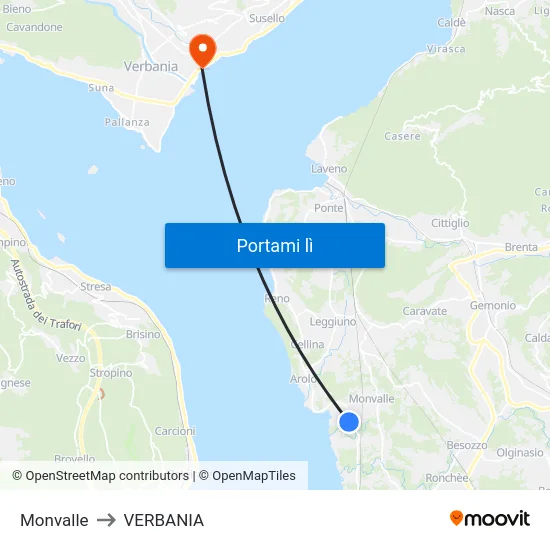 Monvalle to VERBANIA map