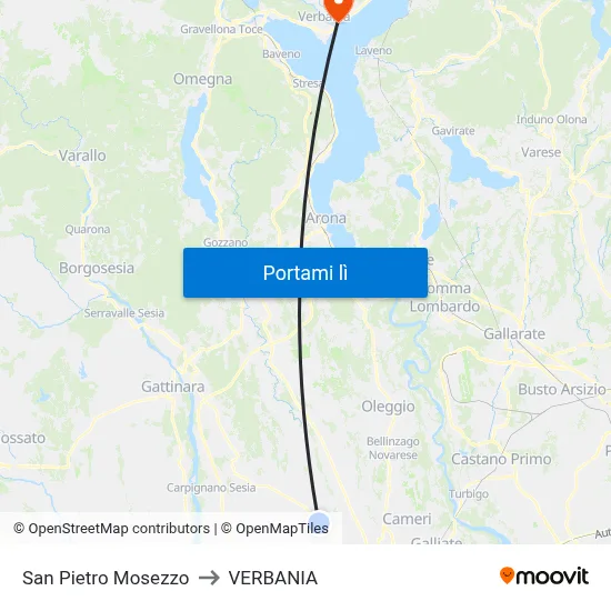 San Pietro Mosezzo to VERBANIA map
