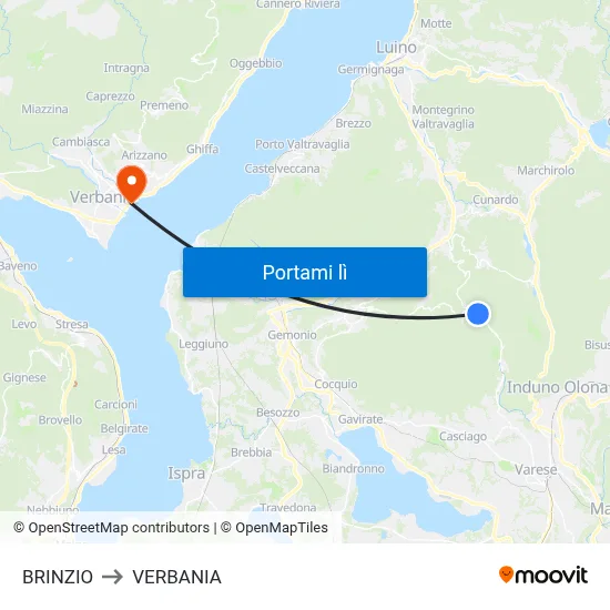 BRINZIO to VERBANIA map