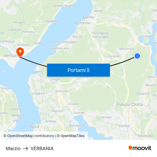 Marzio to VERBANIA map