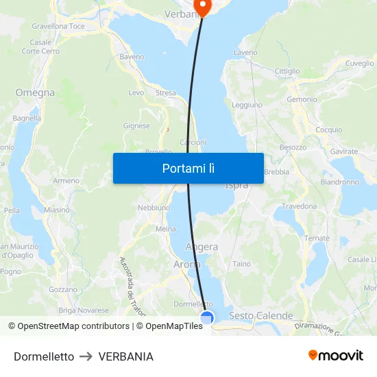 Dormelletto to VERBANIA map