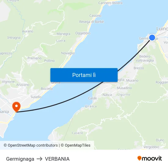 Germignaga to VERBANIA map