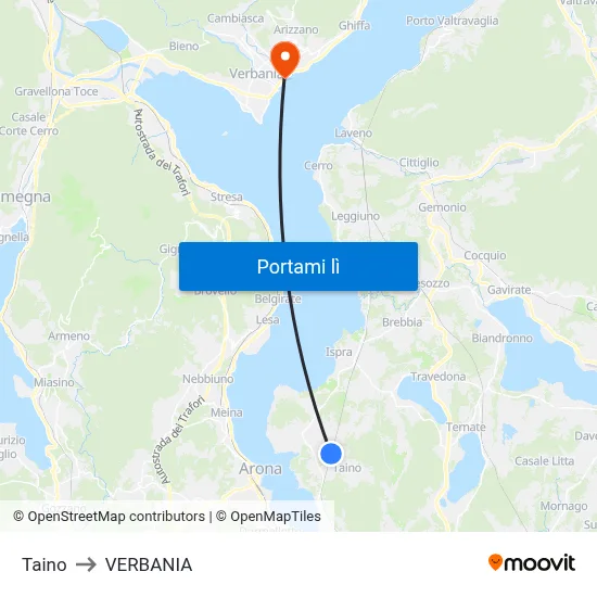 Taino to VERBANIA map