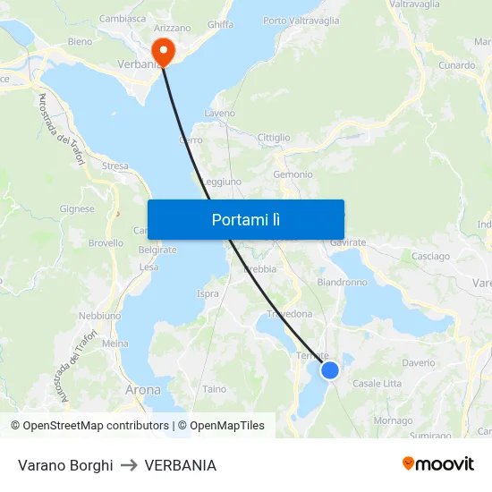 Varano Borghi to VERBANIA map