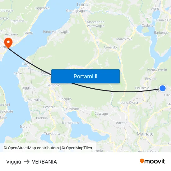 Viggiù to VERBANIA map