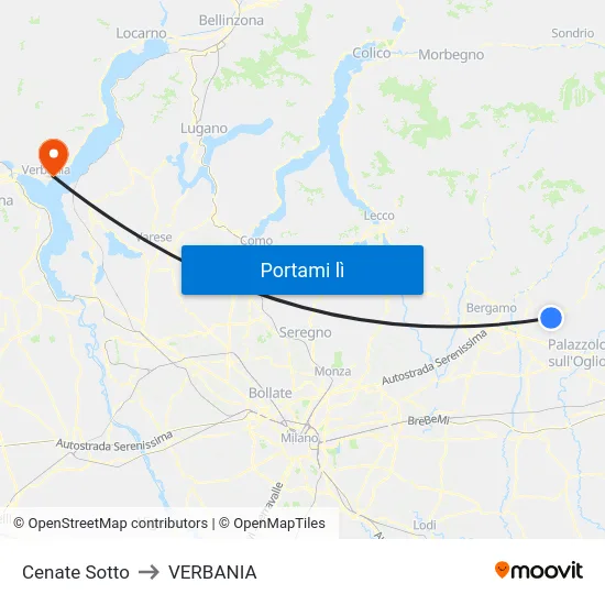 Cenate Sotto to VERBANIA map