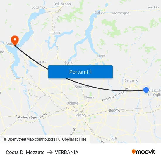 Costa Di Mezzate to VERBANIA map