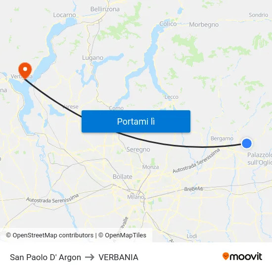 San Paolo D' Argon to VERBANIA map