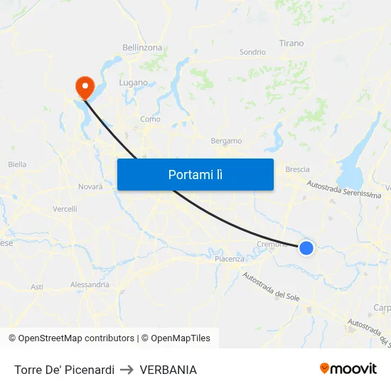 Torre De' Picenardi to VERBANIA map