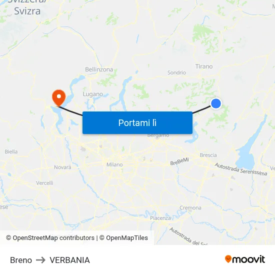 Breno to VERBANIA map